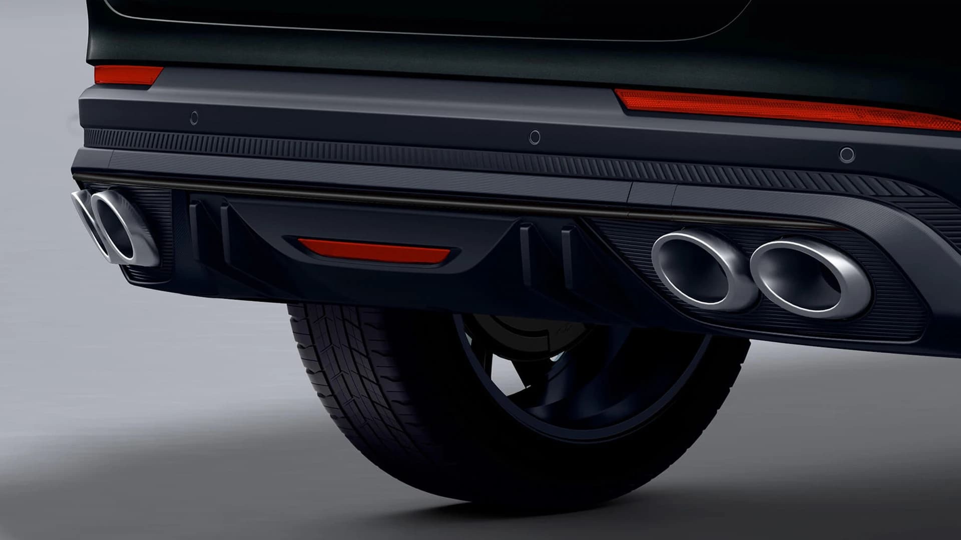 Quad exhausts on both sides