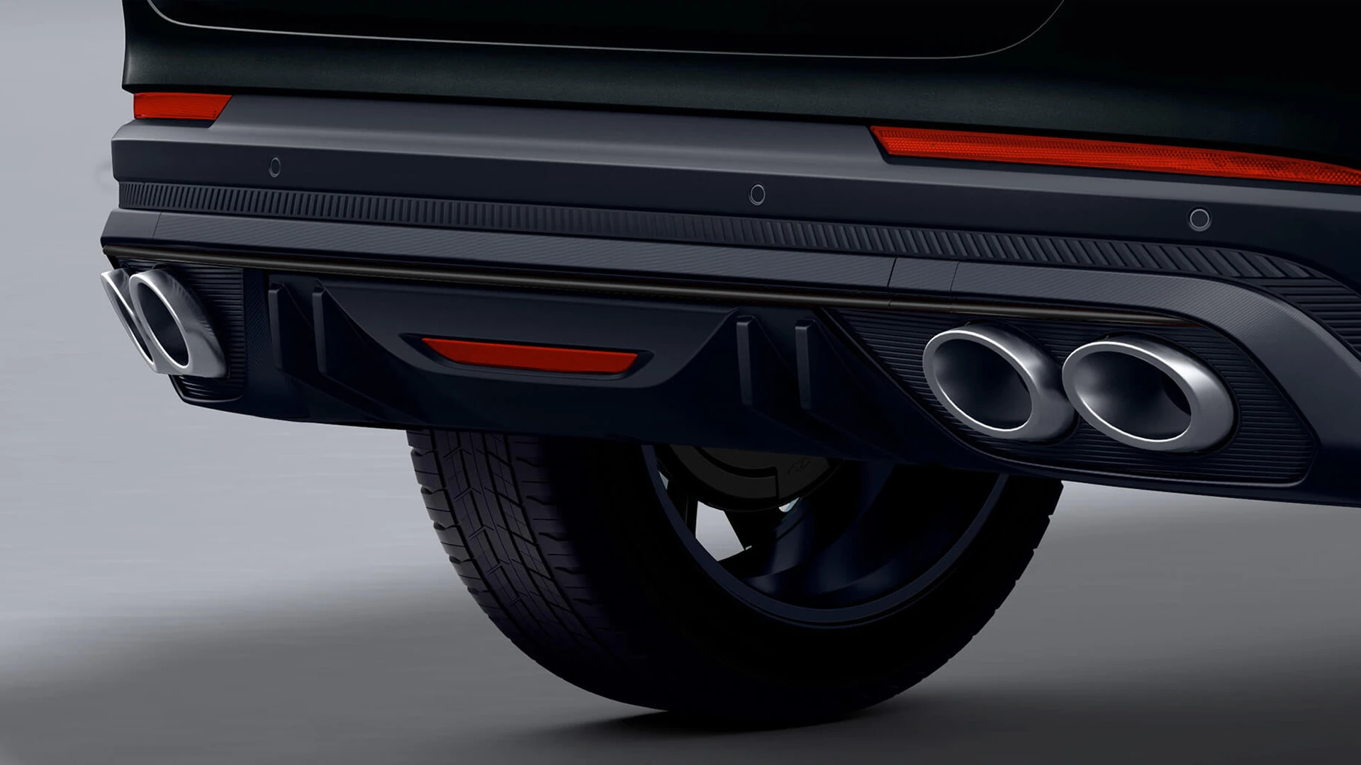 Quad exhausts on both sides